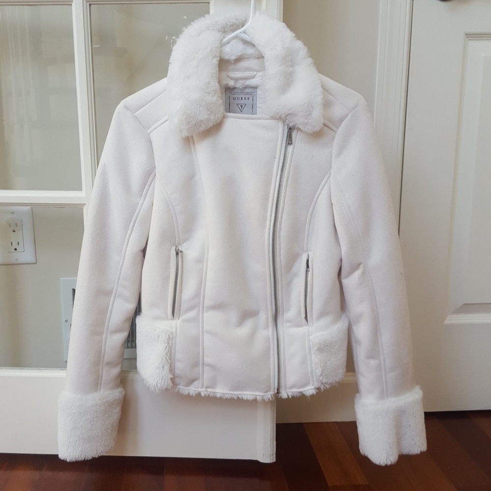 GUESS FUR lined suede jacket